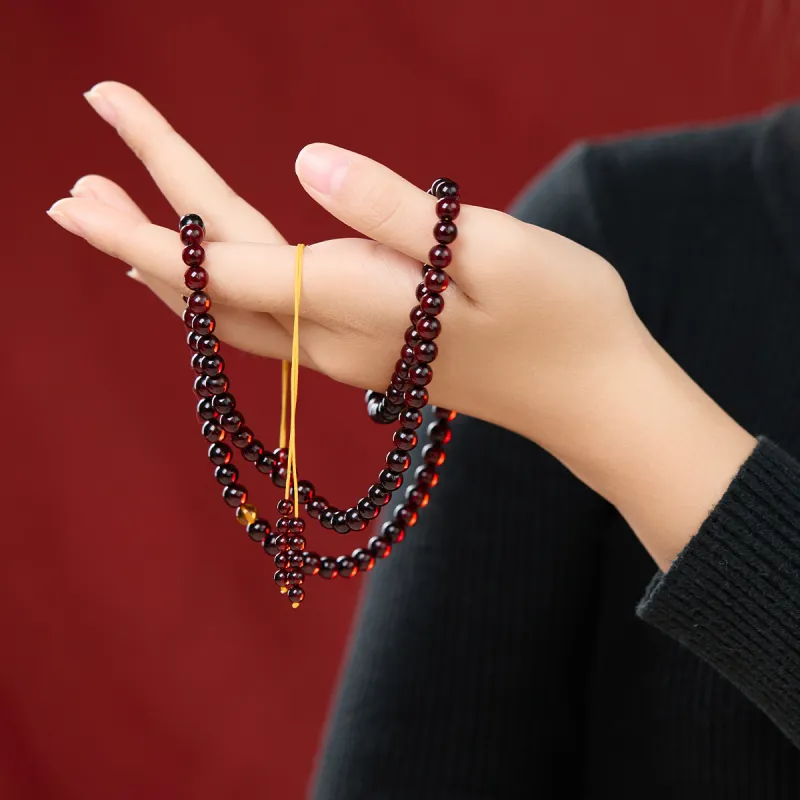 Linguanying Blood Amber Necklaces Women's-5