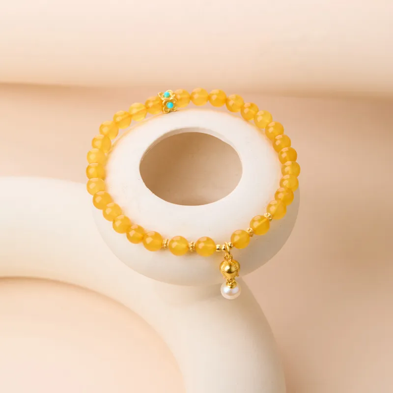 Linguanying Amber Beeswax Jade Bracelets Women's-5
