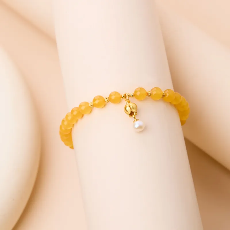 Linguanying Amber Beeswax Jade Bracelets Women's-4