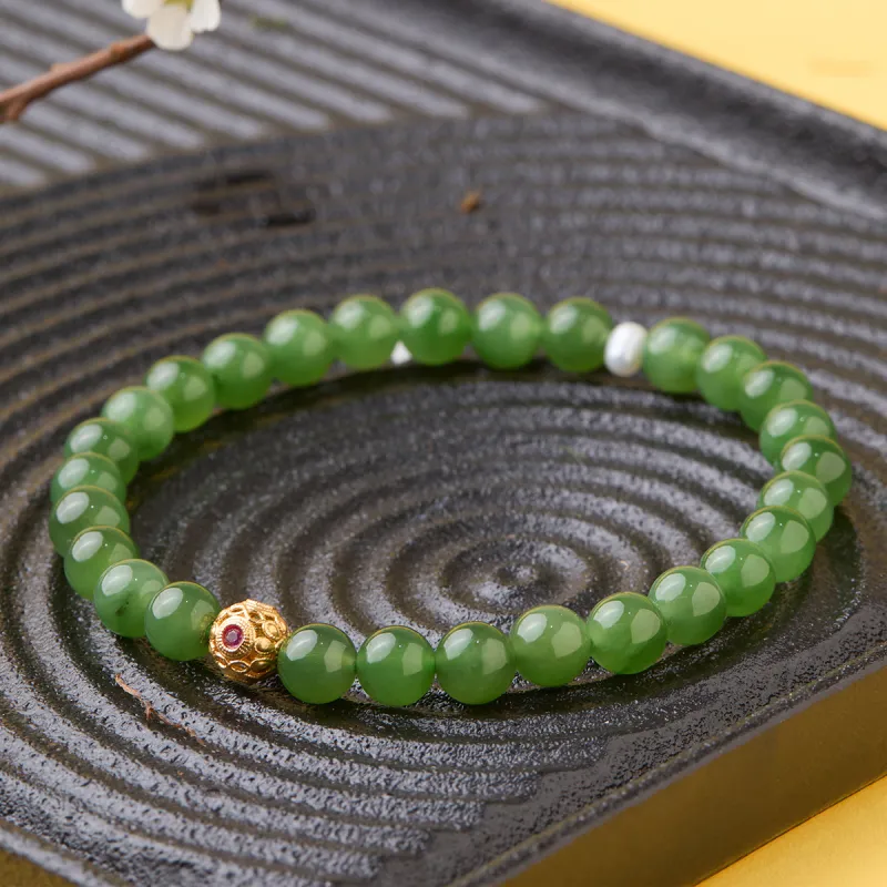 Linguanying Hetian Jade Bracelets Women's Jasper-9