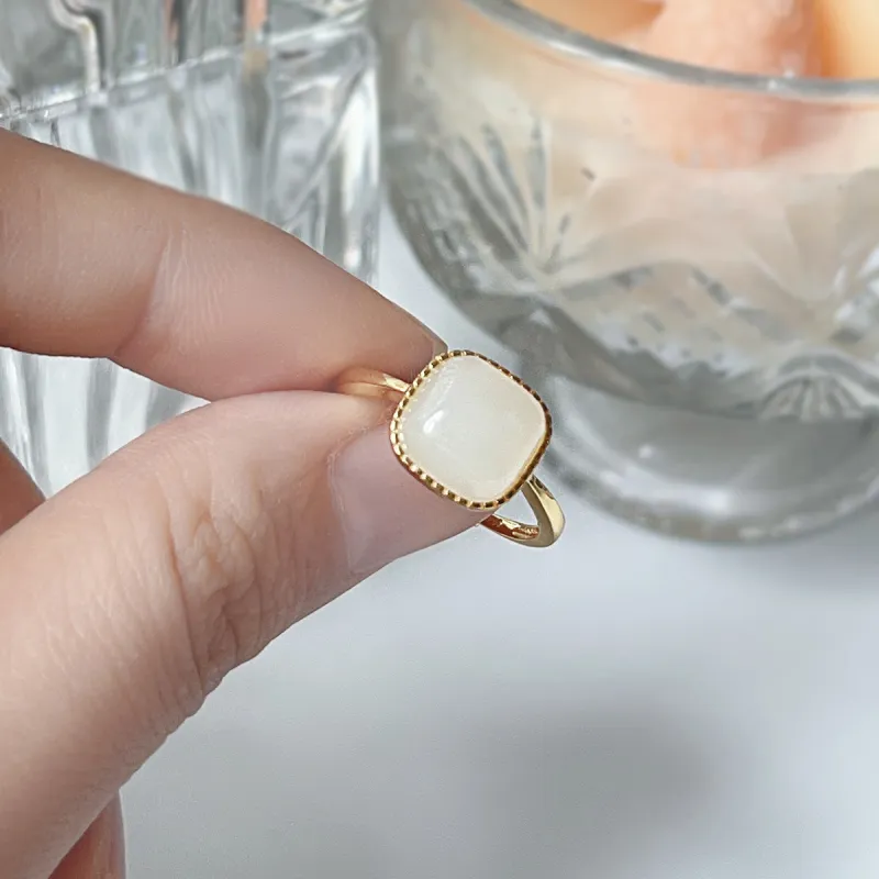 Linguanying Rings Green Jade Women's-7