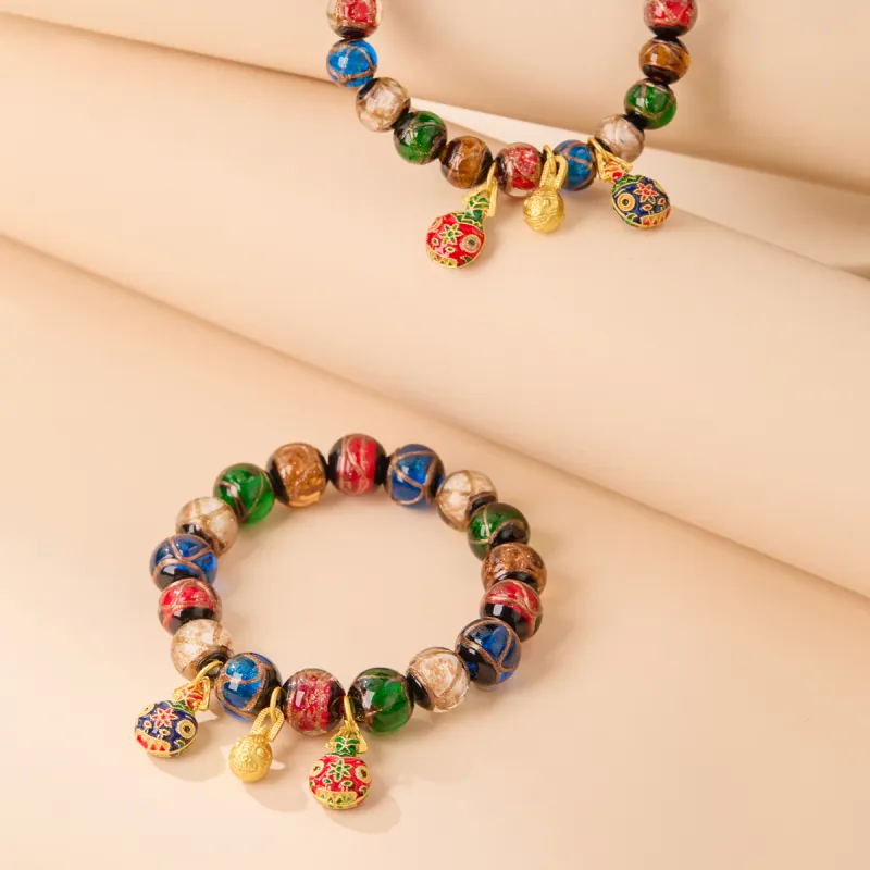 Linguanying Colored Glaze Jade Bracelets Unisex-5