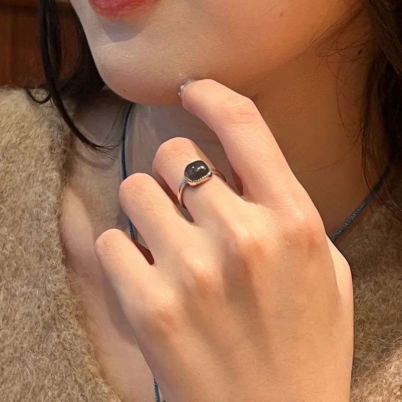 Linguanying Hetian Jade Rings Smoky Purple Women's-3