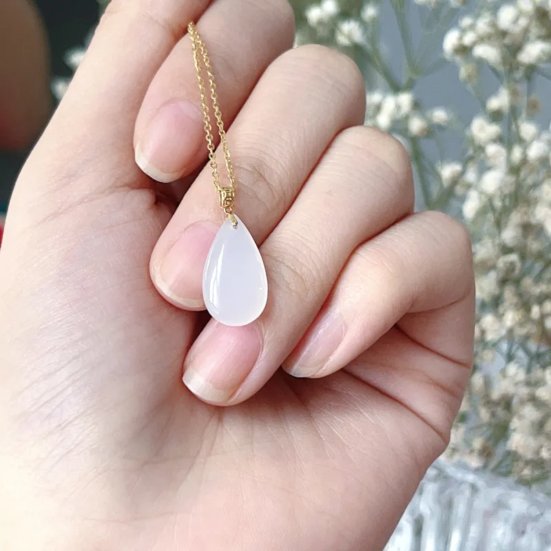 Linguanying Hetian Jade Pendants Women's White Jade-2