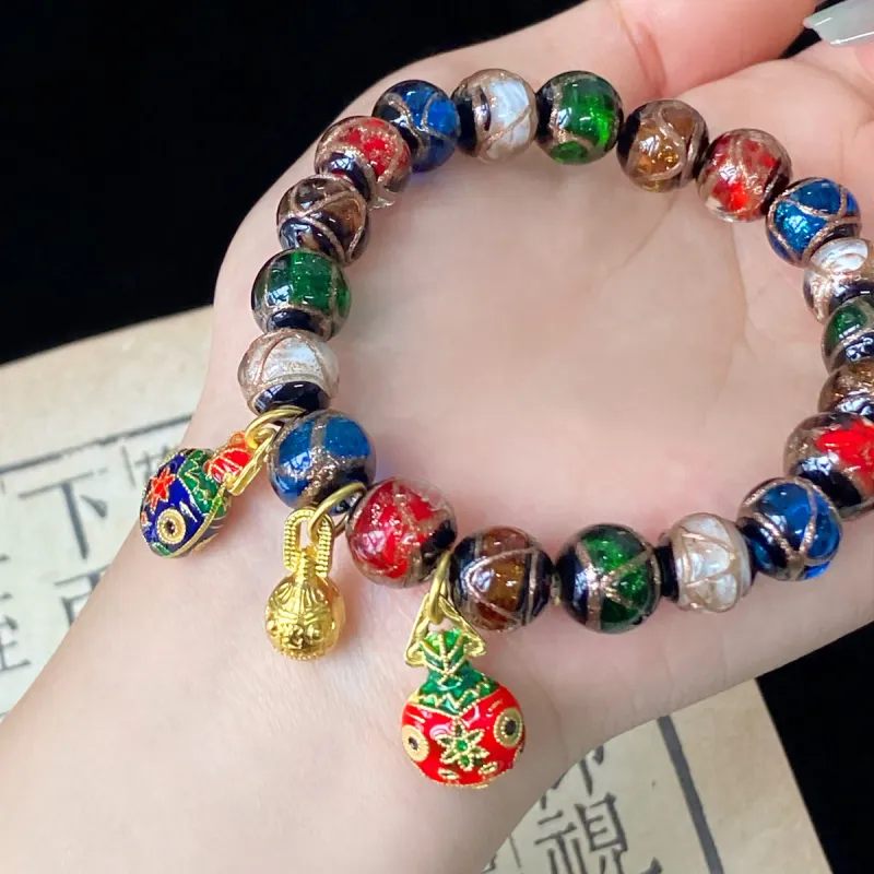 Linguanying Colored Glaze Jade Bracelets Unisex-14