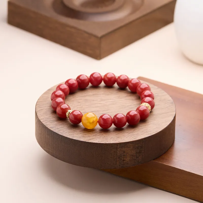 Linguanying South Red Amber Fine Jade Bracelets Women's-3