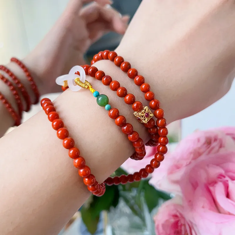 Linguanying Southern Red Agate Necklaces Women's-5