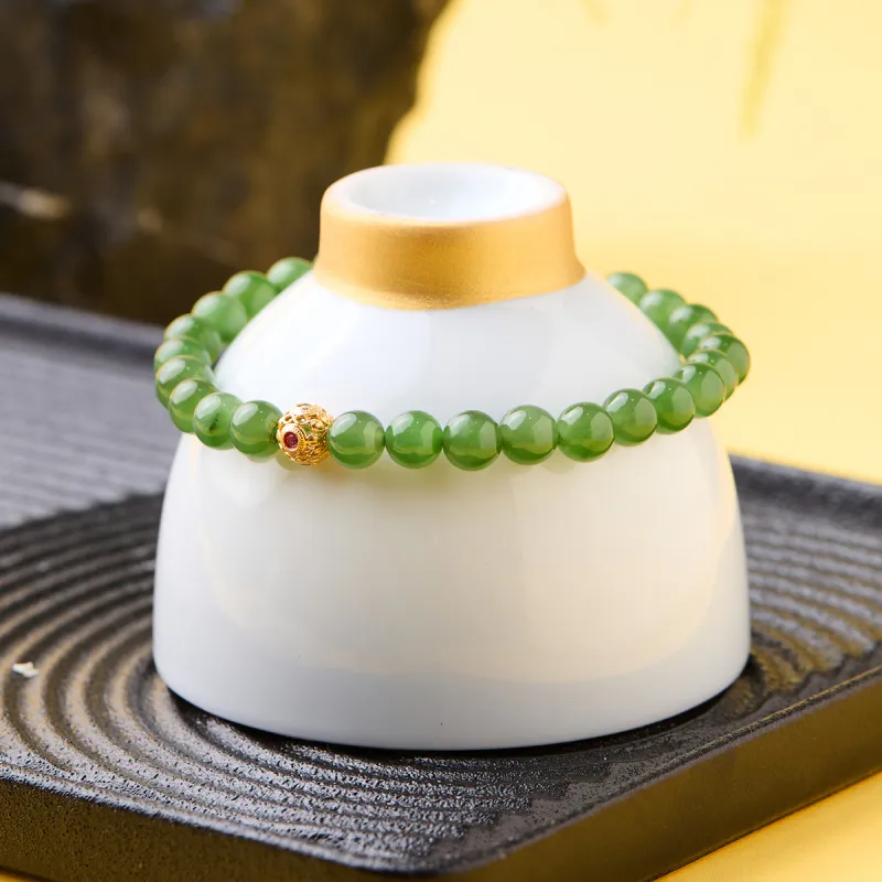 Linguanying Hetian Jade Bracelets Women's Jasper-6