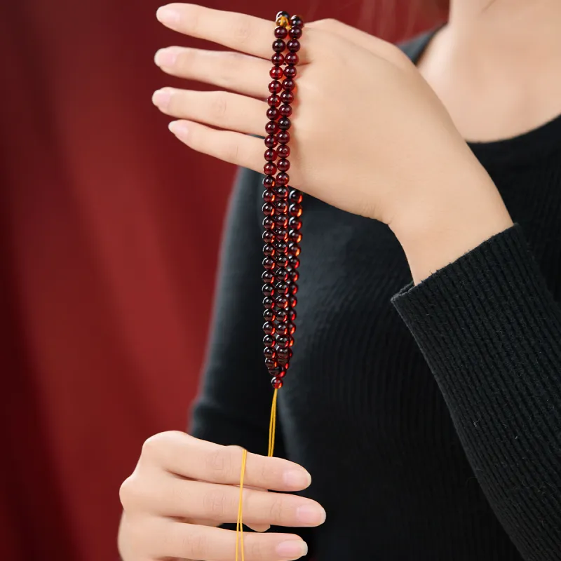 Linguanying Blood Amber Necklaces Women's-4