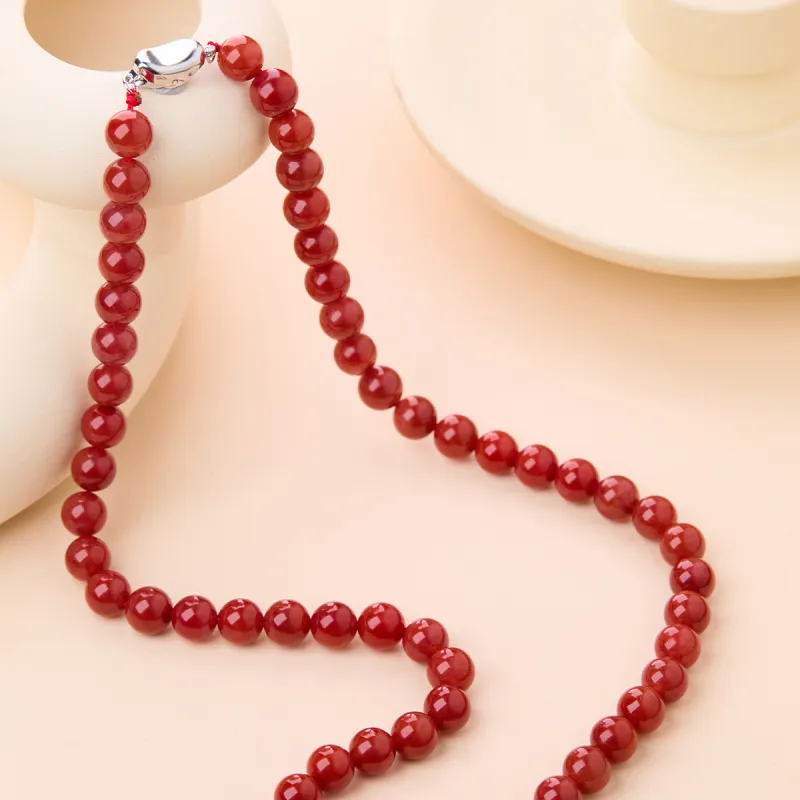 Linguanying Southern Red Agate Necklaces Women's-5
