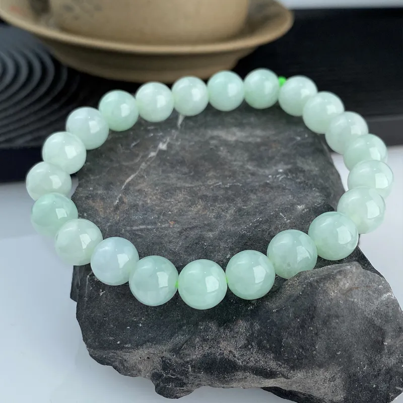 Linguanying Bean Type Round Bead Jadeite Bracelet Women's-7