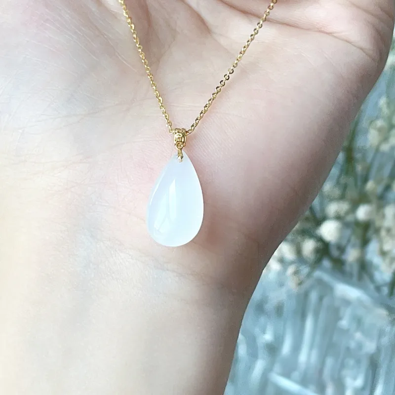 Linguanying Hetian Jade Pendants Women's White Jade-1