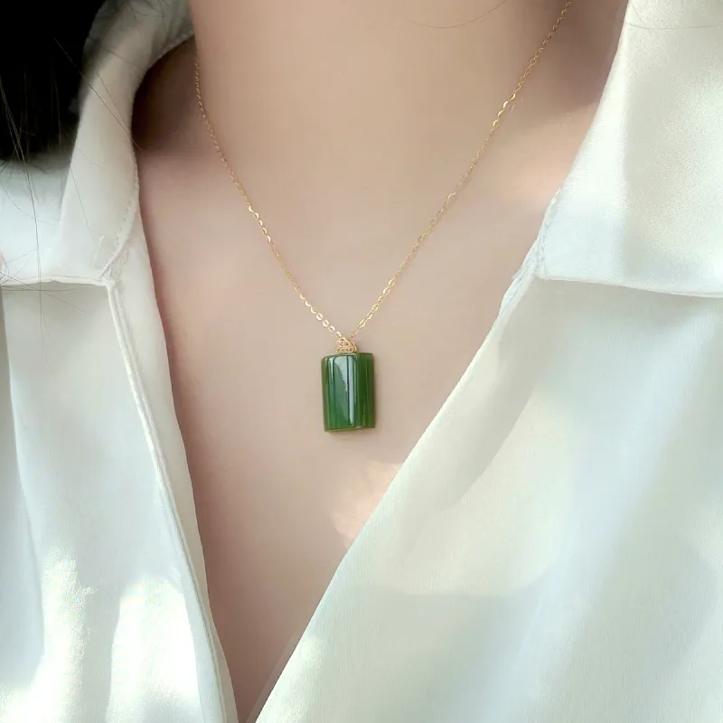 Linguanying Hetian Jade Hetian Jade Pendants Women's Jasper-1