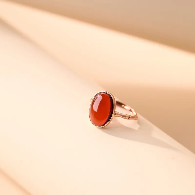 Linguanying S925 Sterling Silver Inlay Amber Rings Women's-4