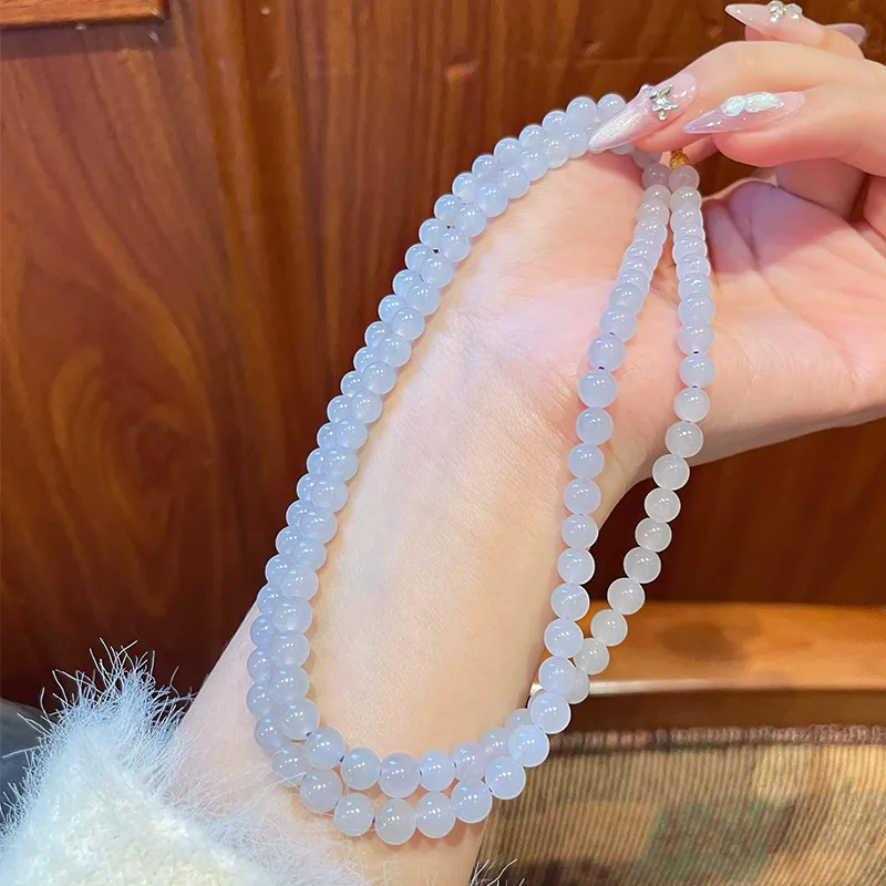 Linguanying Hetian Jade Necklaces Smoky Purple Women's-2