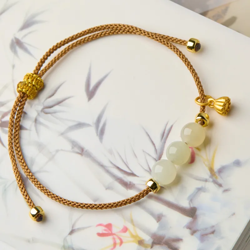 Linguanying Hetian Jade Hetian Jade Bracelets Women's White Jade-2