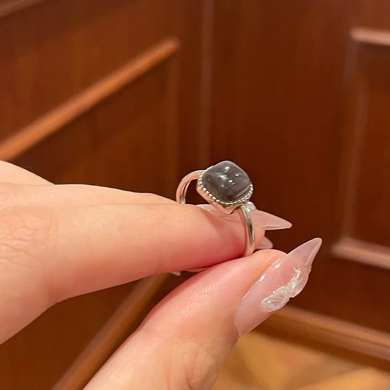 Linguanying Hetian Jade Rings Smoky Purple Women's-1