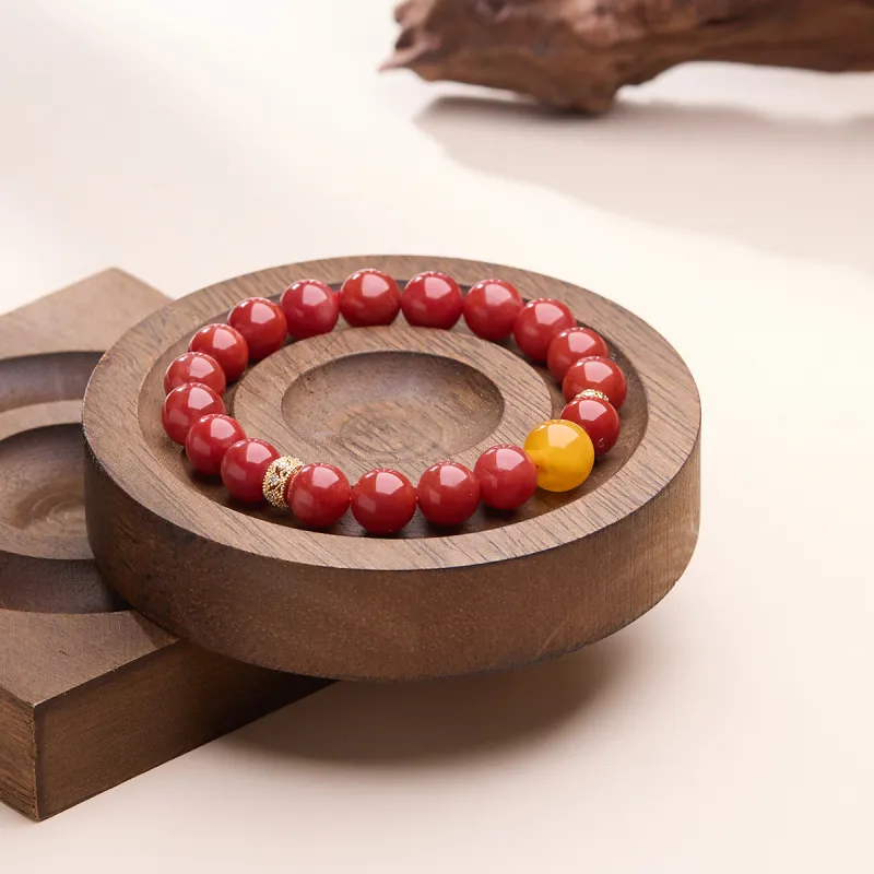 Linguanying South Red Amber Fine Jade Bracelets Women's-5
