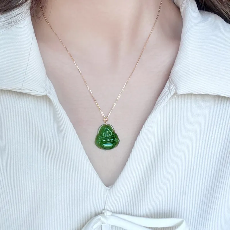 Linguanying 18K Gold Pendants Unisex Jasper-2