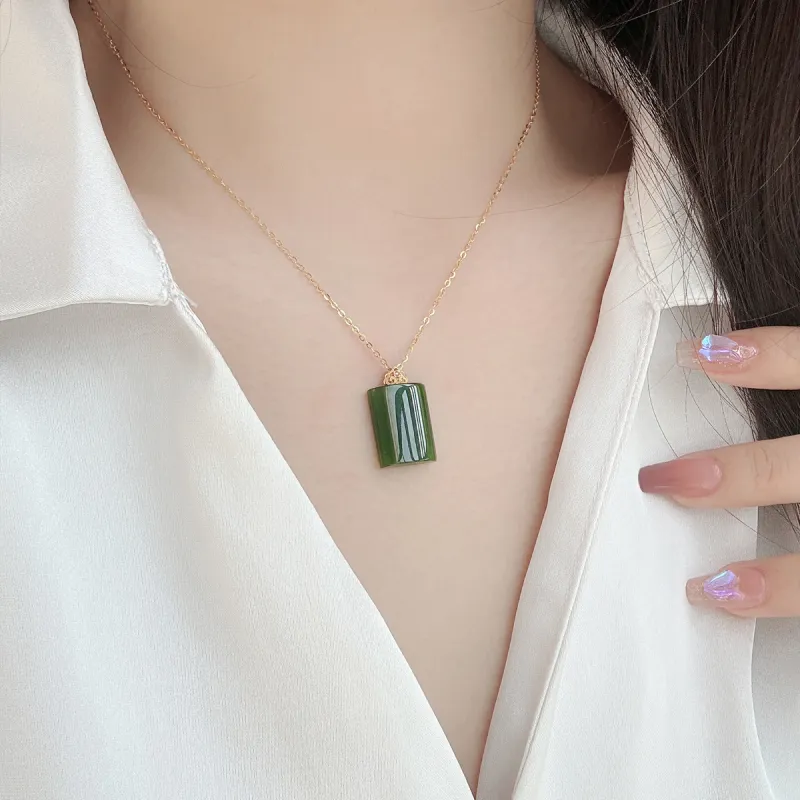 Linguanying Hetian Jade Hetian Jade Pendants Women's Jasper-4