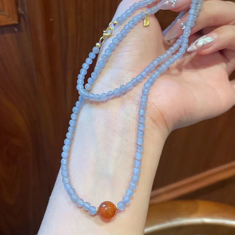 Linguanying Hetian Jade Necklaces Smoky Purple Women's-1