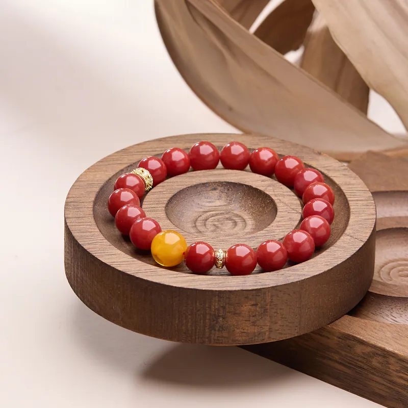 Linguanying South Red Amber Fine Jade Bracelets Women's-4