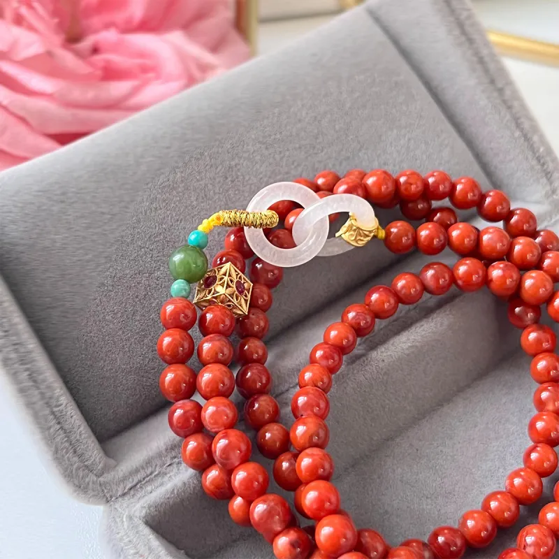 Linguanying Southern Red Agate Necklaces Women's-1
