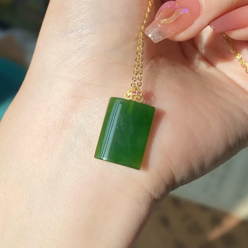 Linguanying Hetian Jade Hetian Jade Pendants Women's Jasper-2
