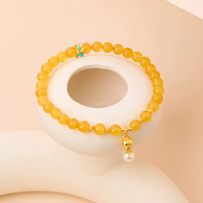 Linguanying Amber Beeswax Jade Bracelets Women's-2