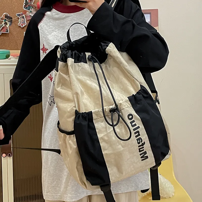 S.REPHEN Nylon Backpack Regular Unisex Black/Gray/Ecru/Khaki-7
