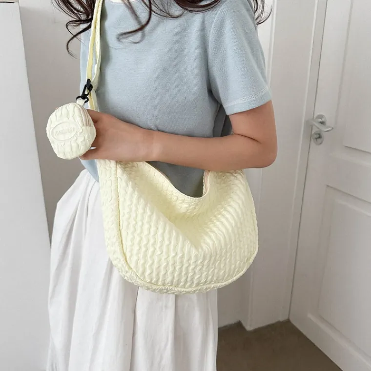 HCXK Canvas Crossbody Bag, Canvas Bag, Shoulder Bag Women's Yellow/White/Light Blue/Black/Pink/Light Yellow-24