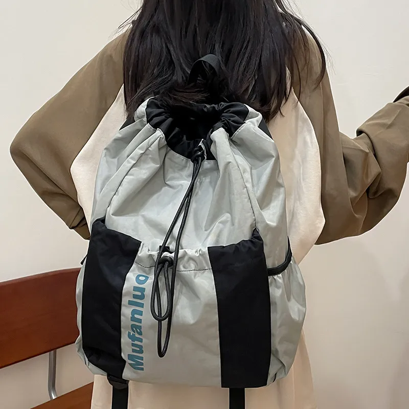 S.REPHEN Nylon Backpack Regular Unisex Black/Gray/Ecru/Khaki-4