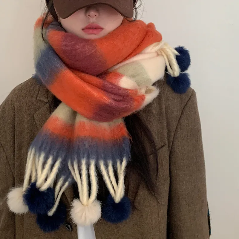 MEETSUNNY Faux Wool Knit Scarves Unisex-6