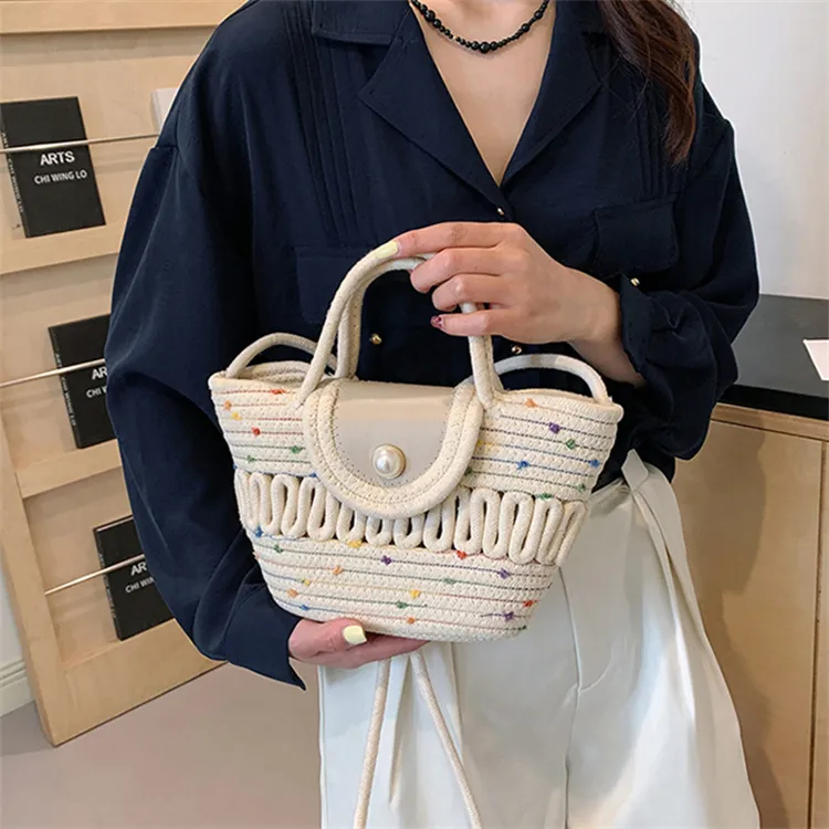 S.REPHEN Woven Shoulder Bag Women's White/Khaki-2