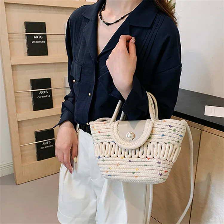 S.REPHEN Woven Shoulder Bag Women's White/Khaki-1