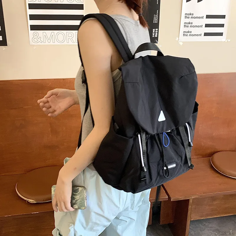 S.REPHEN Nylon Backpack Hiking Bag Backpack Unisex Black/Gray/Yellow-2