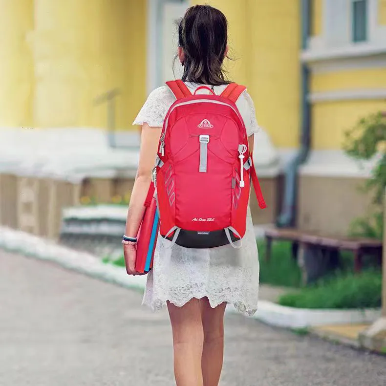 AIONE Nylon Backpack Regular Unisex Black/Red/Light Green/Jasper/Orange-3