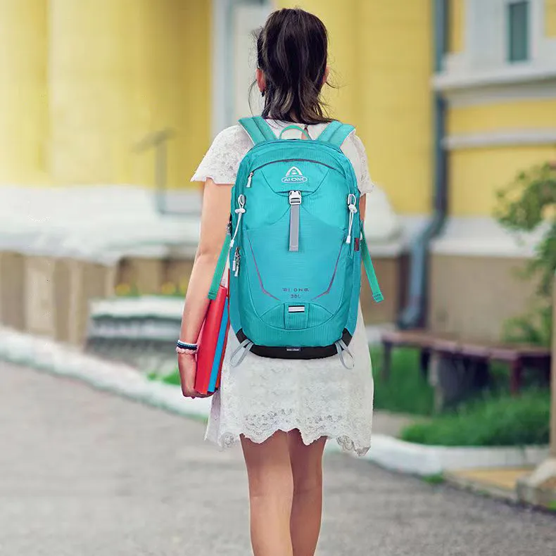 AIONE Nylon Backpack Regular Unisex Black/Red/Light Green/Jasper/Orange-5