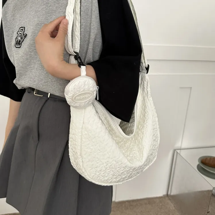 HCXK Canvas Crossbody Bag, Canvas Bag, Shoulder Bag Women's Yellow/White/Light Blue/Black/Pink/Light Yellow-4