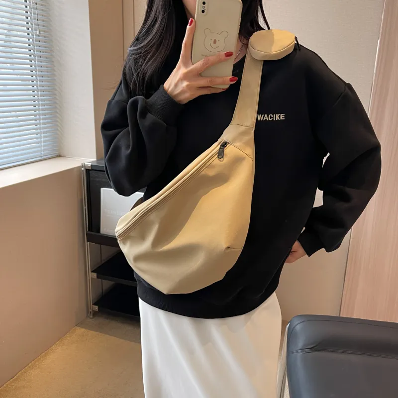 S.REPHEN Fabric Shoulder Bag, Crossbody Bag Regular Unisex Black/Khaki-3