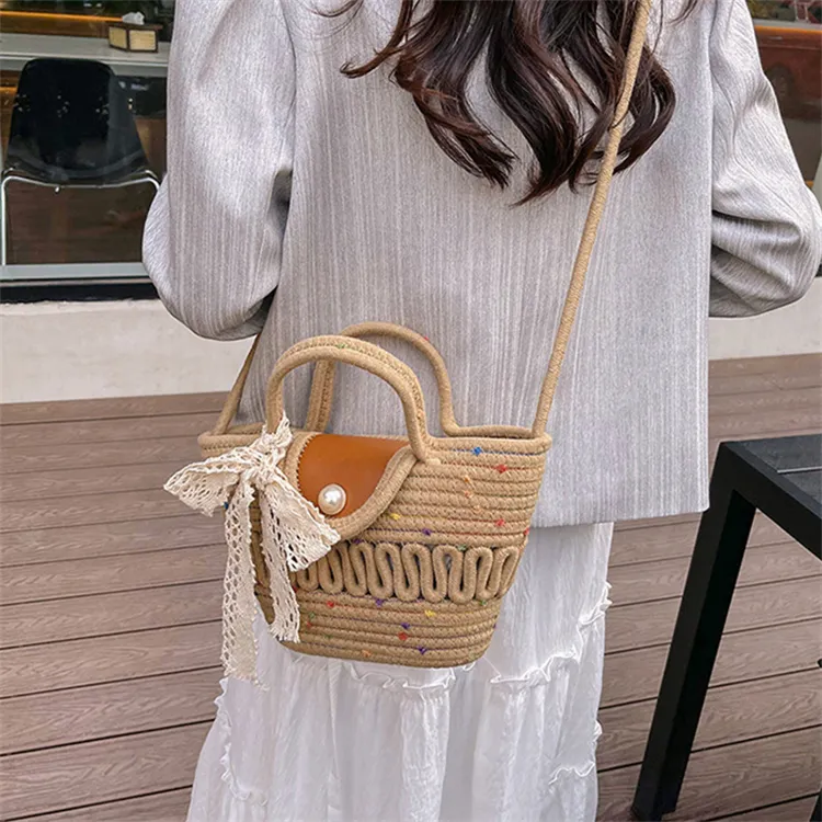 S.REPHEN Woven Shoulder Bag Women's White/Khaki-5