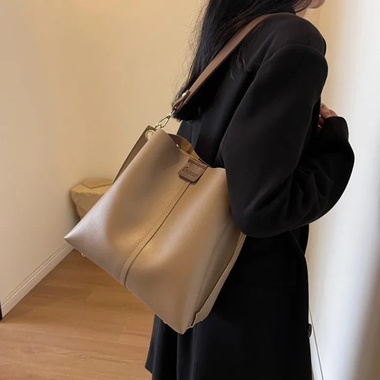 S.REPHEN PU Bucket Bags Shoulder Bags Women's Black/Brown/Ecru/Khaki-10