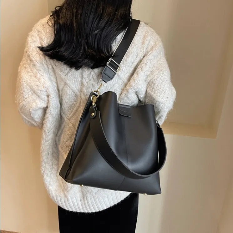 S.REPHEN PU Bucket Bags Shoulder Bags Women's Black/Brown/Ecru/Khaki-2