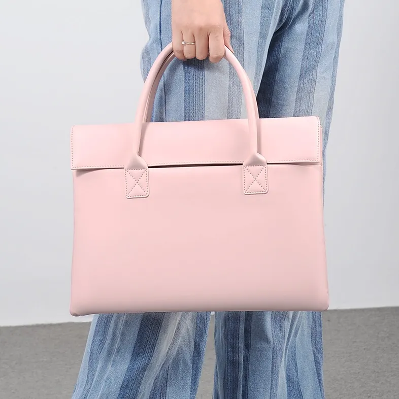 S.REPHEN PU Laptop Briefcase Bag Regular Unisex Gray/Black/Pink/Blue-5