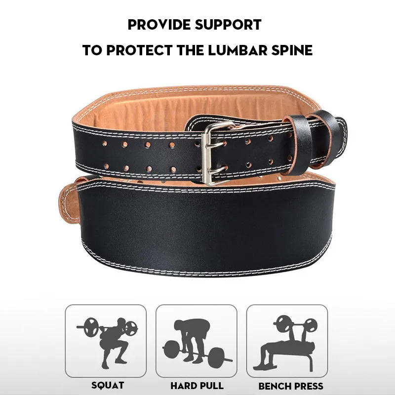 Great Connoisseur Back Support Braces Fitness Protective Compression Slip Resistant Leather Unisex-3