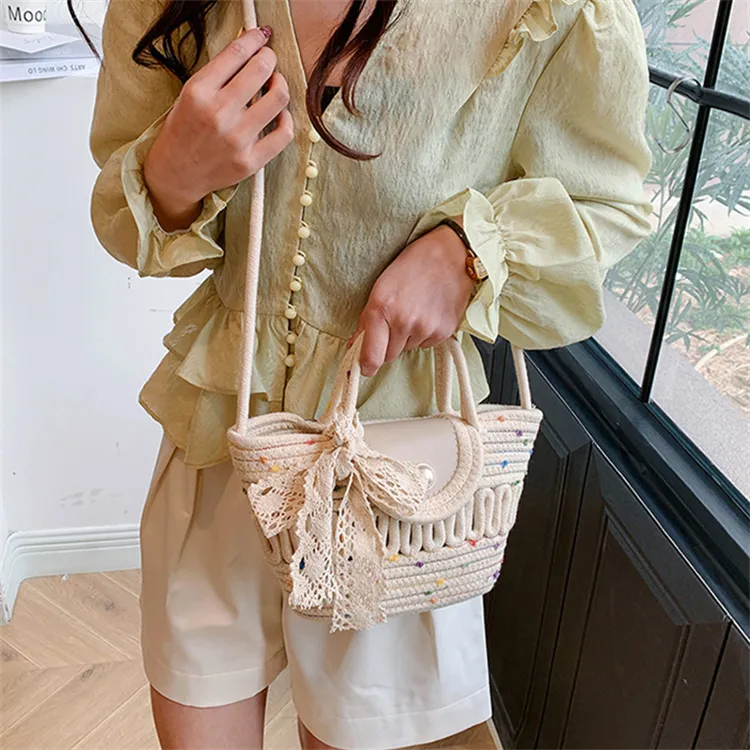 S.REPHEN Woven Shoulder Bag Women's White/Khaki-7
