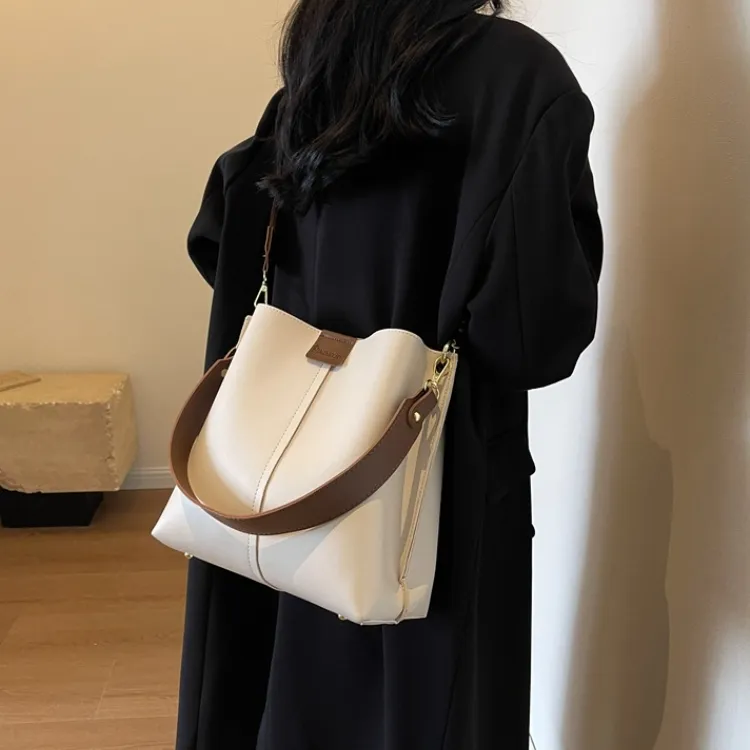 S.REPHEN PU Bucket Bags Shoulder Bags Women's Black/Brown/Ecru/Khaki-7