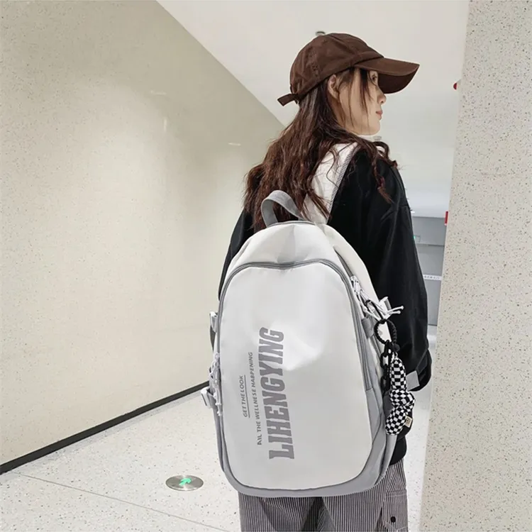 HCXK Nylon Backpack Unisex Black/Gray/Blue/Purple/Orange-29