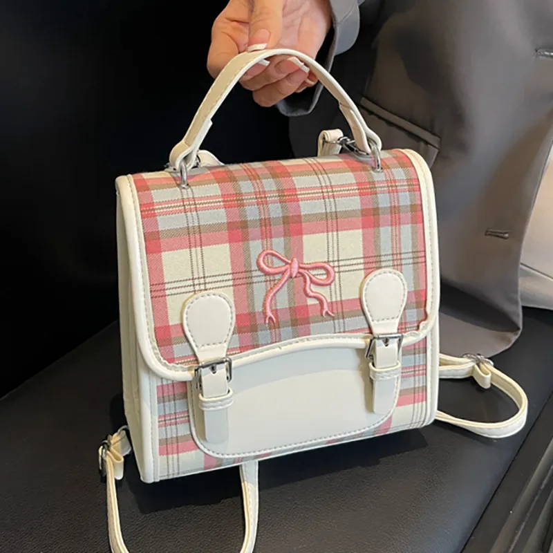 S.REPHEN PU Carry Backpack Regular Women's Pink/White-5