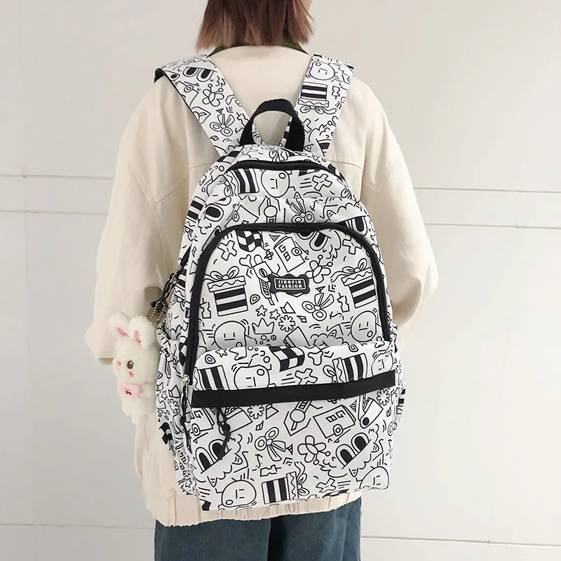 S.REPHEN Nylon Backpack Unisex ÍTica Black/Pink/Green/Blue/Purple-2